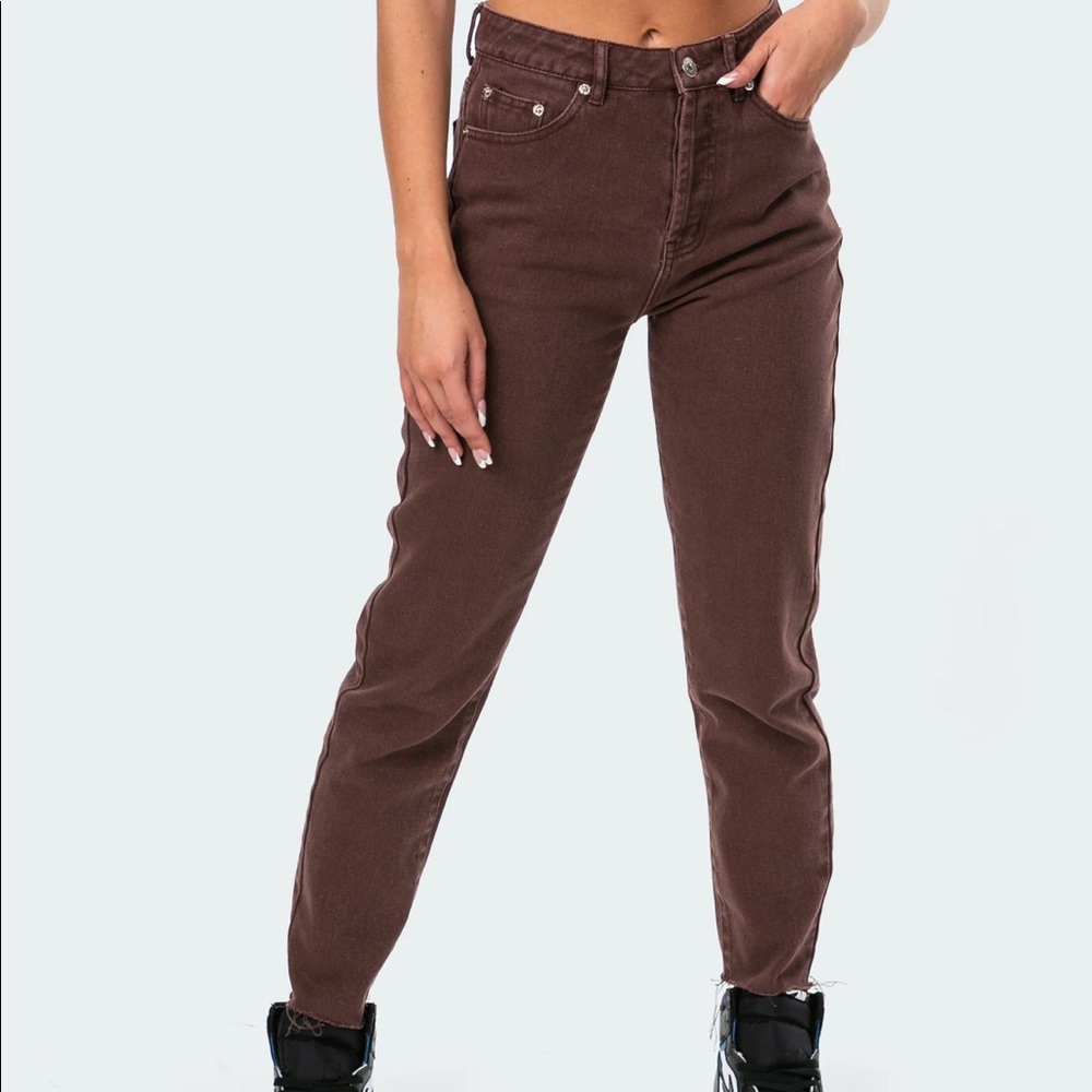 Brown mom jeans